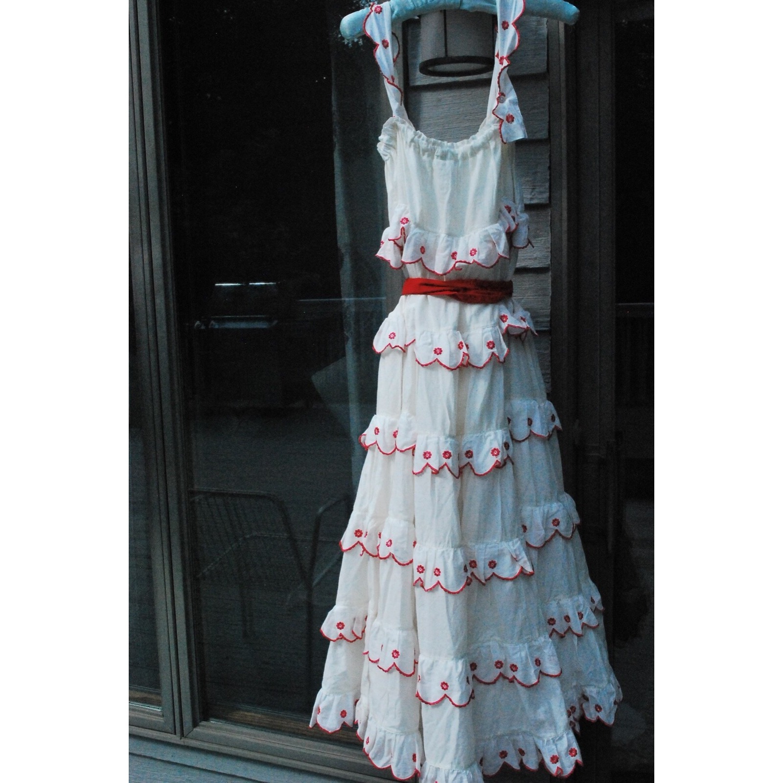 Nwt Innika Choo Scallop Frill Iva Biigdres Dress In Cream Midi Belt Sz: 2 Doen — image 6 of 8